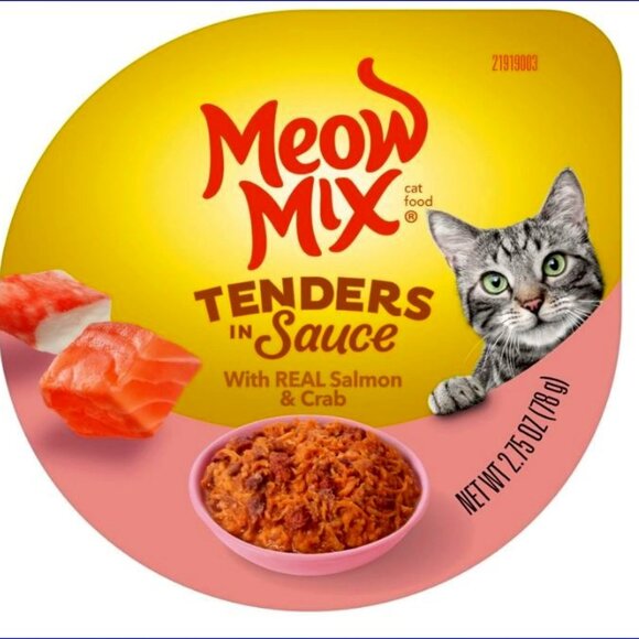 Meow Mix Other - MEOW MIX Tenders in Sauce - Wet Cat Food - Salmon & Crab (11 Cups)